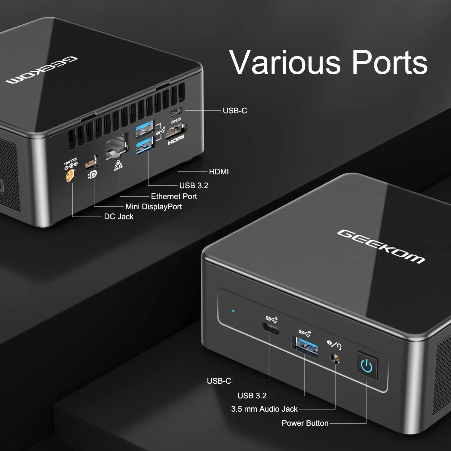 GEEKOM Mini PC, Mini IT8 Mini Computer with i3-8109U(Up to
