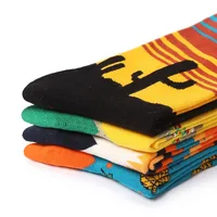 1 paire nouveaux hommes femmes coton chaussettes décontracté coloré chaussettes équipage rue Skateboard chaussettes heureux drôle Harajuku Sox Meias 3