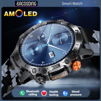 2024 블루투스 통화 스마트 워치, AMOLED 1.43 인치 화면, 심박수 혈압 스마트워치, 야외 스포츠 시계, 466*466
