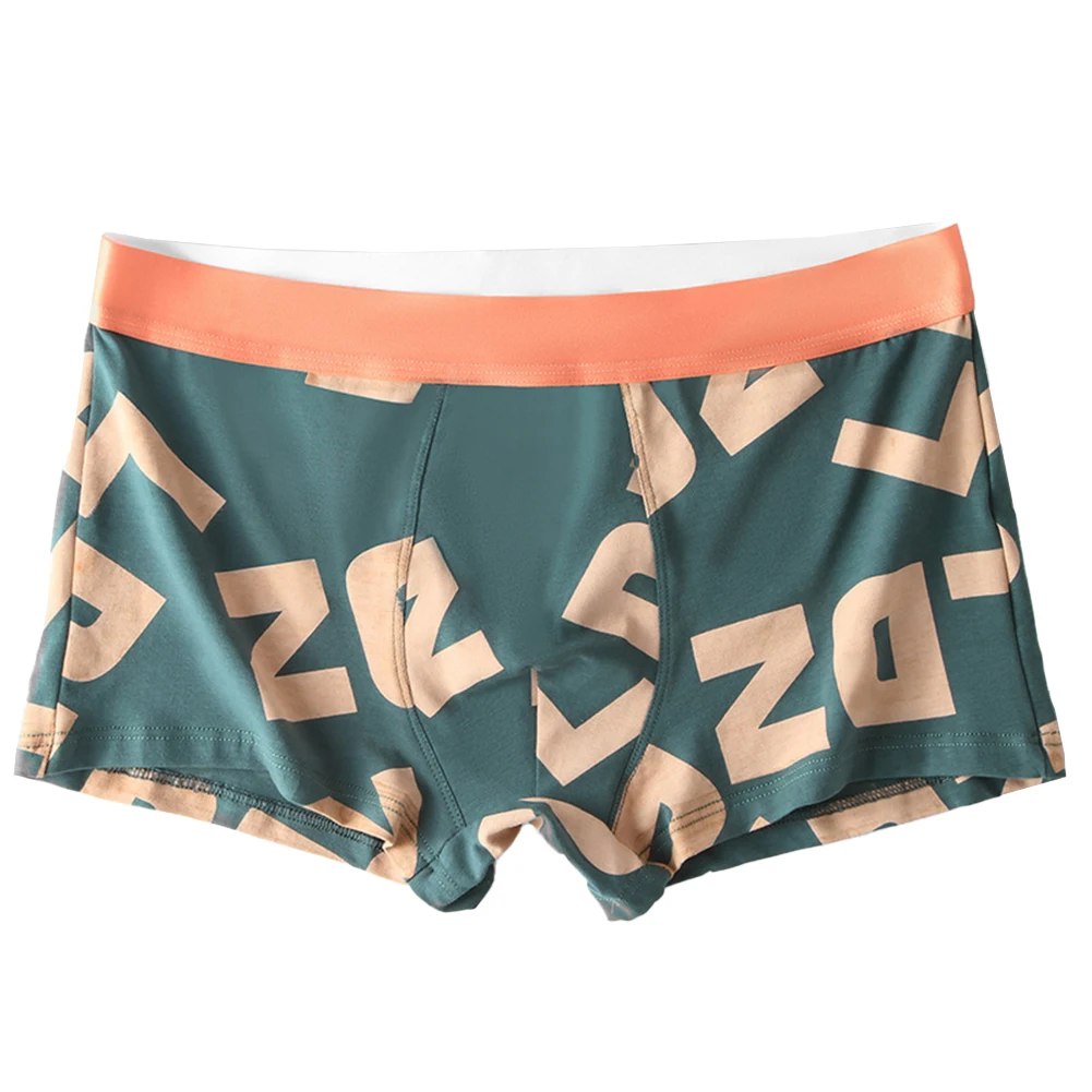 

Men Boxer Cotton Soft Underwear Print Low Rise Briefs Sexy Shorts Trunks Skin Friendly Breathable Underpants Casual Swimwear