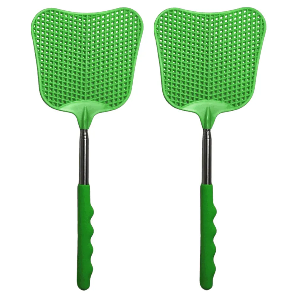 2Pcs Telescopic Fly Swatters with Anti-Slip Handle Extendable Fly Swatters Pest Control Flyswatter for Indoor Outdoor