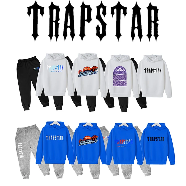 TRAPSTAR-Pull et pantalon pour enfants, sweat à capuche en polaire