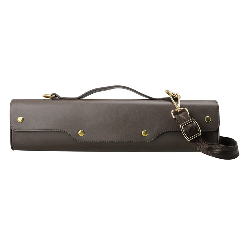 

Water-Resistant Soft Leather Flute Case Portable Musical Instrument Cover Gig Bag Handbag With Adjustable Shoulder Strap