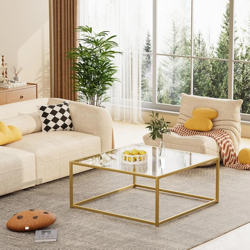 Small Square Coffee Table for Living Room,Simple Modern Center Tables for Small Spaces,Living Room Tea Tables Easy Assembly 3