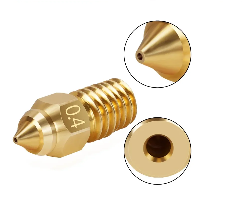 5PCS Creality Ender-3 V3 SE Messing Düse 0,2/0,6/0,8/1,0 MM M6 Extruder Düse für Ender-5 S1/Ender7/Ender-3 V3 SE 3D Drucker – Detail 3