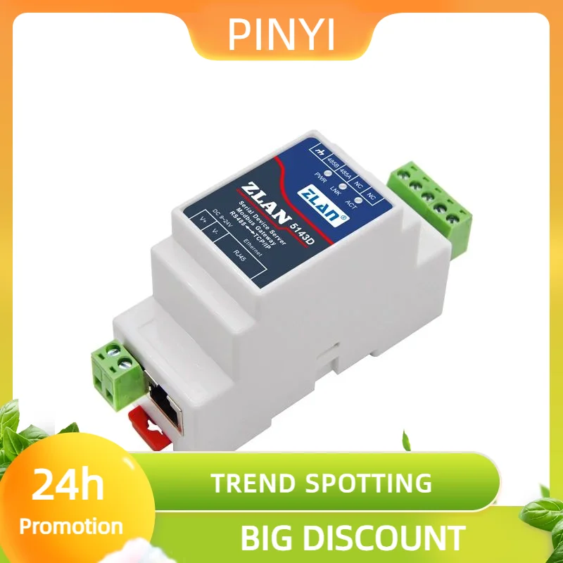 프로모션 ZLAN5143D DIN 레일 RS485-이더넷 RJ45 변환기 서버 장치 Modbus RTU TCP 게이트웨이