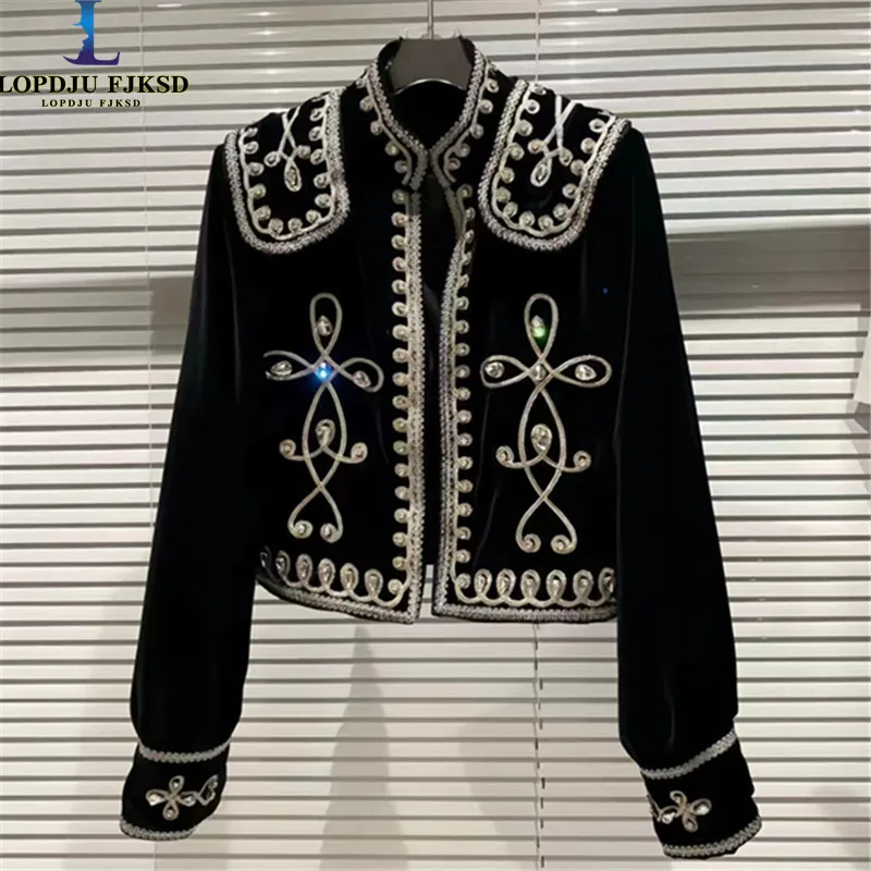 

Women's England Style Velvet Jacket,Appliques Coats, Casual Loose Outerwear, Female Clothing Tops,Autumn ,Winter, New