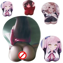 Custom Diy Anime Sexy Borst Muismat 3D Leuke Manga Pad Met Pols Zachte Siliconen Gel Boobs Mat Hot Desk tapijt Tafel Pc Kussen