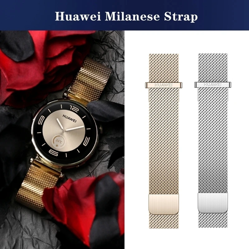 Original Huawei Watch GT4 41mm Milanese Watch Strap GT6 18mm Gold
