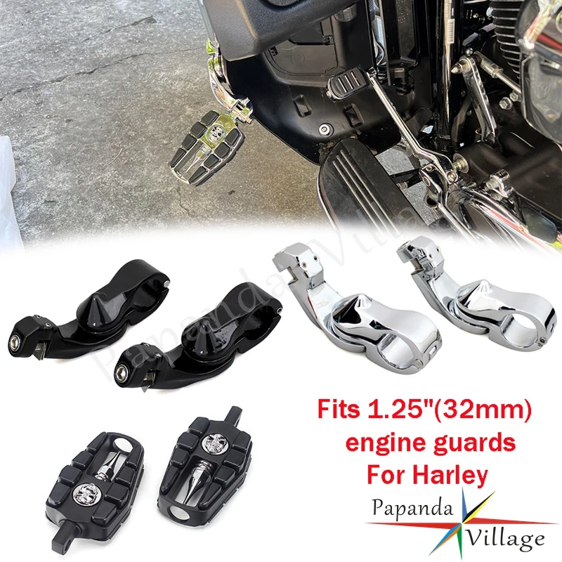 Per Harley Sportster Xl 883 1200 Roadster Moto 32Mm 1.25 "Highway Engine Guard Pedane Pedale Poggiapiedi Pedane