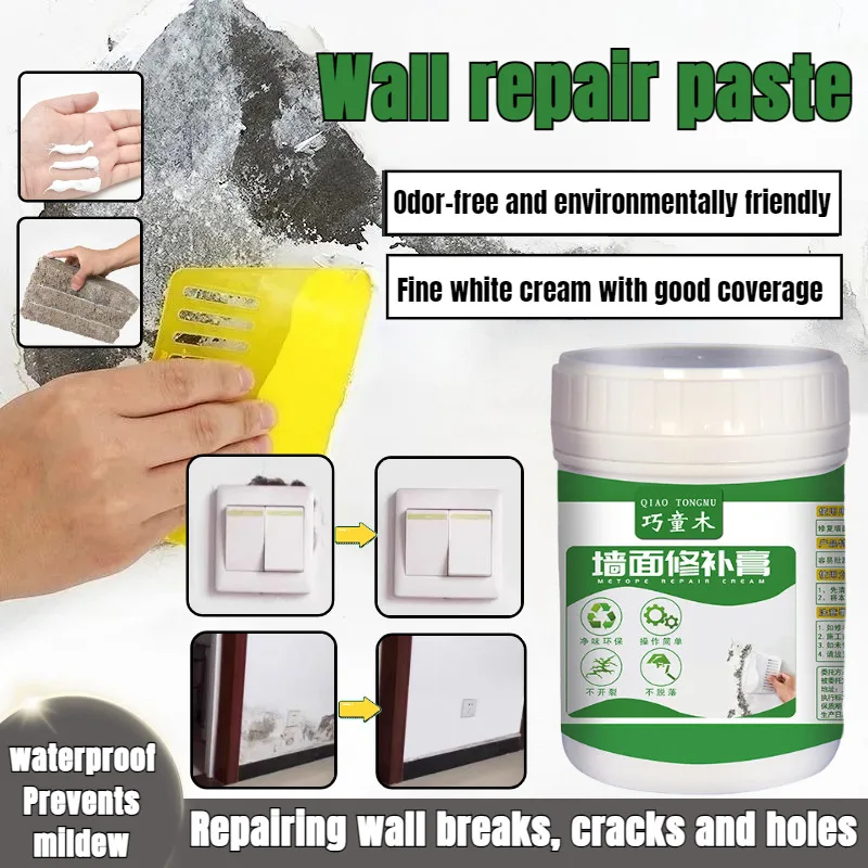 Wall Repair Paste Kit White Patching Paste Putty Powder Crack Nail Hole Waterproof Coverage