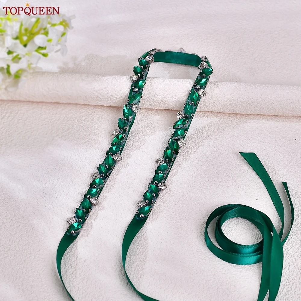 green emerald velvet dress Green Linen Sash for Wedding Dress Mint main image 1