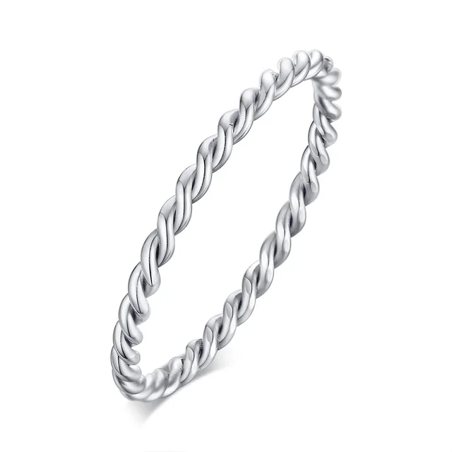 Bague mince Chic en corde torsadée pour femmes, bagues de mariage en métal en acier inoxydable, nouveaux bijoux de fête Vintage simples et élégants