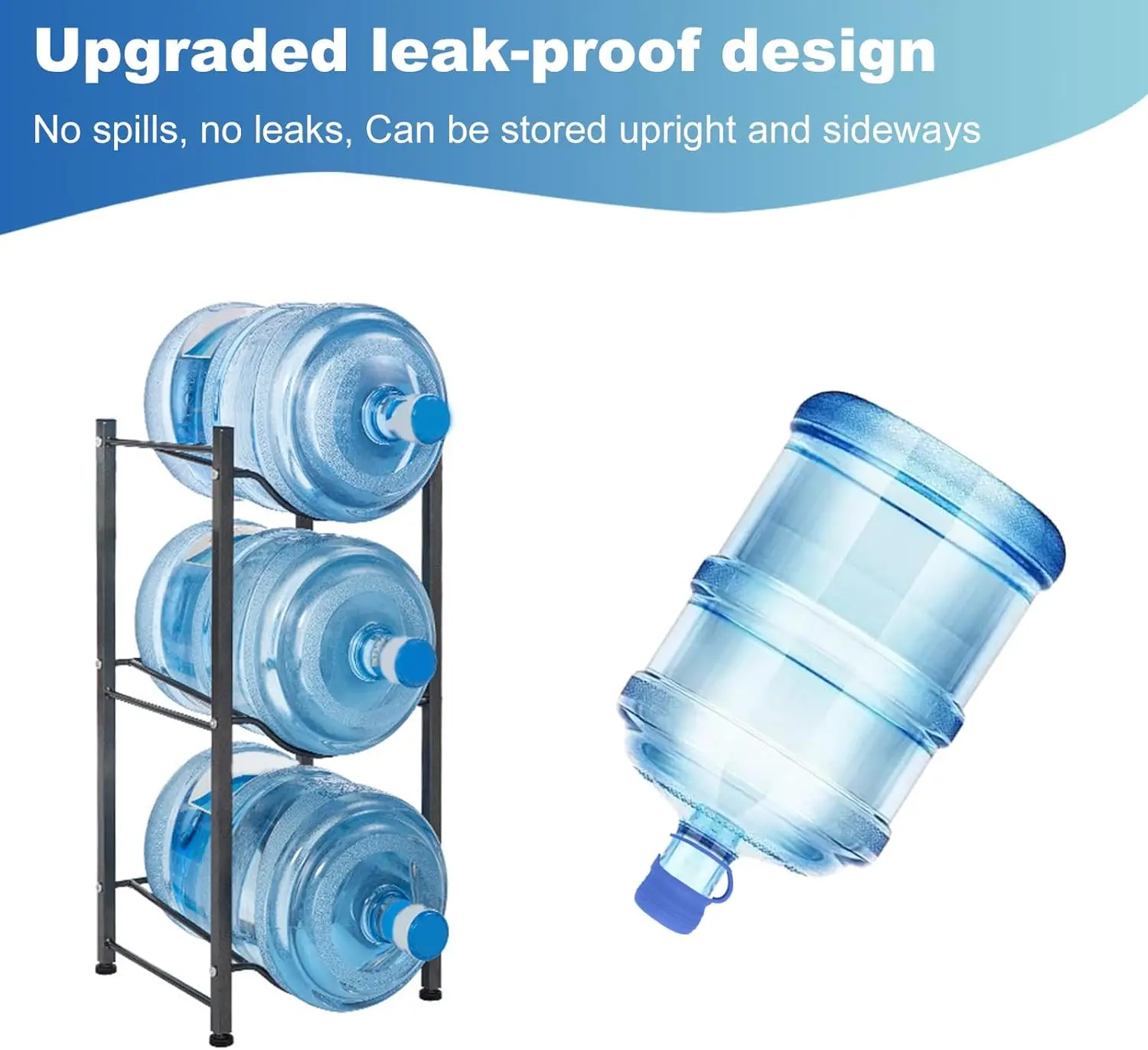 3Pcs 3- 5 Gallon Reusable Water Jug Cup , Silicone Replacement 55mm Standard Water Bottle Dispensers, Non-Spill Leak Free