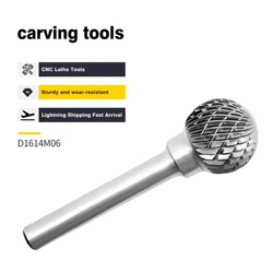 1PCS D0605M06M06 DX1210M06/1614M06 Durable Carbide Rotary File Tungsten Steel Grinding Head Milling Cutter Ball Type D Type Tool