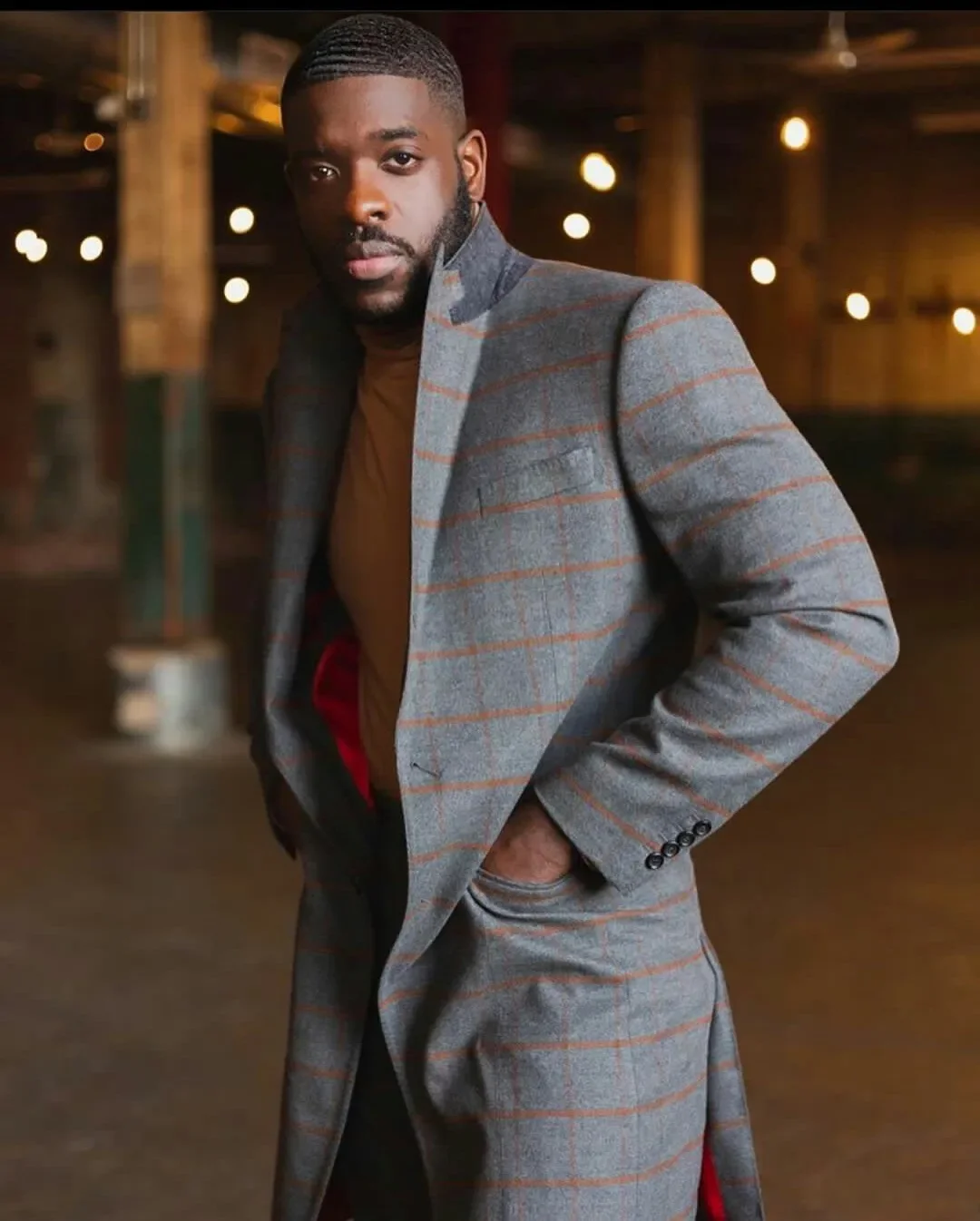 Casual Gray Plaid Long Mont Erkek Slim Fit Peak Lapel Groom Formal Tuxedos Prom 2 Pieces Sets Classic Male Blazer Traje Hombre