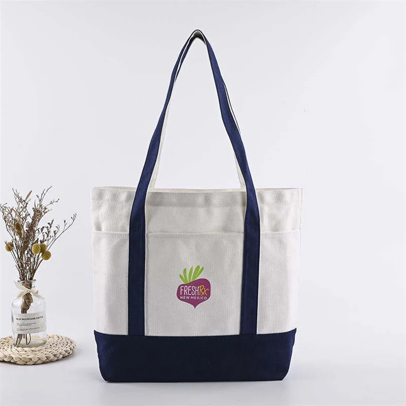 Heavy Duty Big Capacity Zipper Traveler Women Tote Canvas Bags
