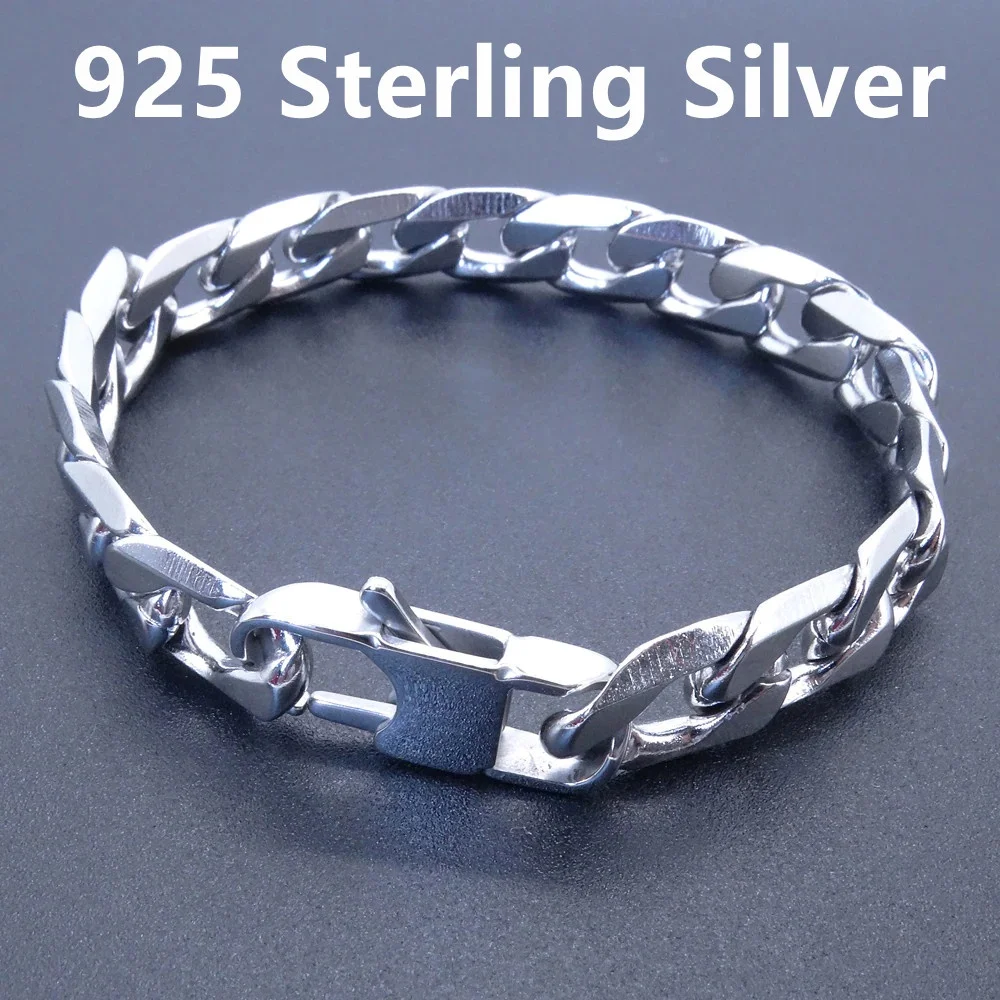 Chain Bracelet Men Women 6/8/10/12 Mm 8 Inches Curb Stainless Steel Punk Hip-hop Mens Jewellery Gift