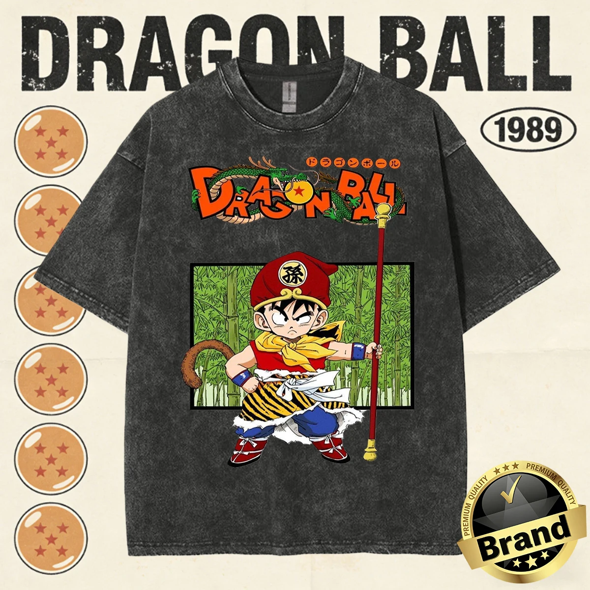 2026 Sommer Dragon Ball Familien-Matching Vintage T-Shirt Herren 100% Baumwolle Gewaschen Hochwertig Nostalgischer Druck Schwergewichtige Retro-Oberteile – Detail 10