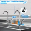 Bymaocar 3-Compartment Public Commercial Stainless Steel Utility Sink,Free Standing High-capacity Laundry Basin with Two Faucets 5