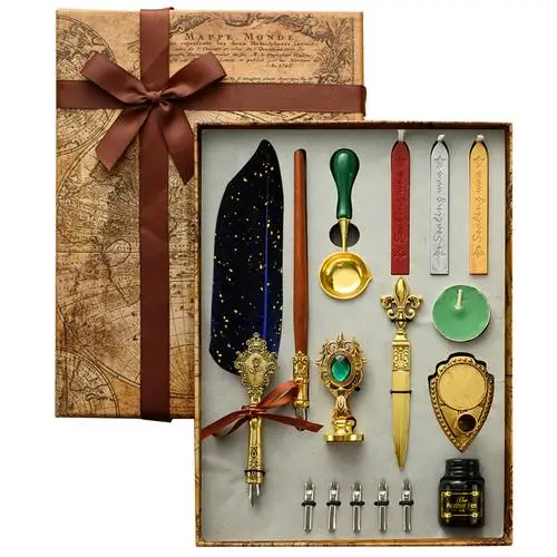 XIAOYU Pluma De Inmersión De Madera Vintage, Pluma De Inmersión Estilográfica, Juego De Pluma De Caligrafía Inglesa Con Tinta Para Principiantes, Madera