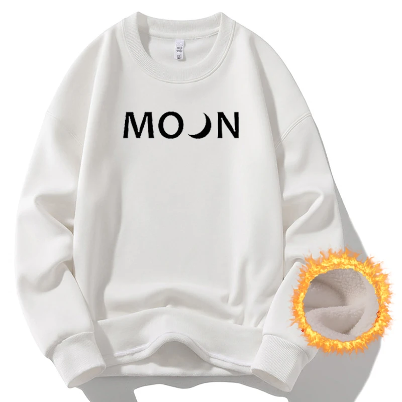 Winter Warm Thick 4XL Plus Size Hoodies Men Classice Letter Print Pullover Couples Casual Long Sleeve O-Neck Boys Girls Tops