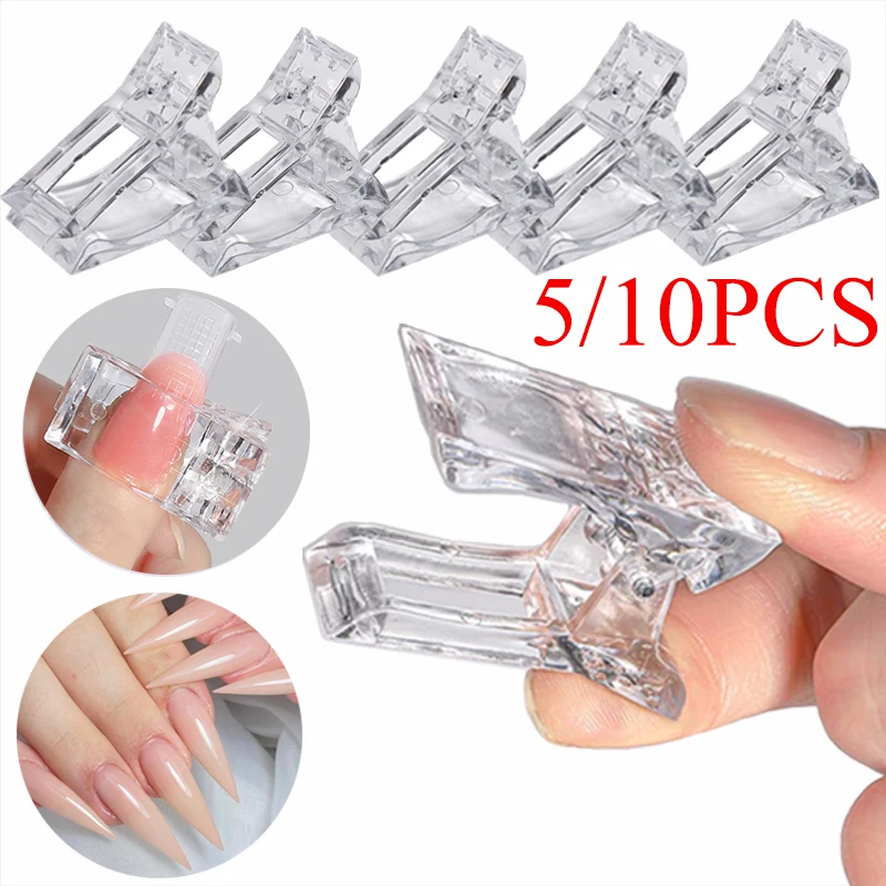 

Professional Acrylic Nail Clip Quickily Building Tips Clips Finger Nail Gel Polish Extension UV Lamps Manicure Art Tools 5/10PCS