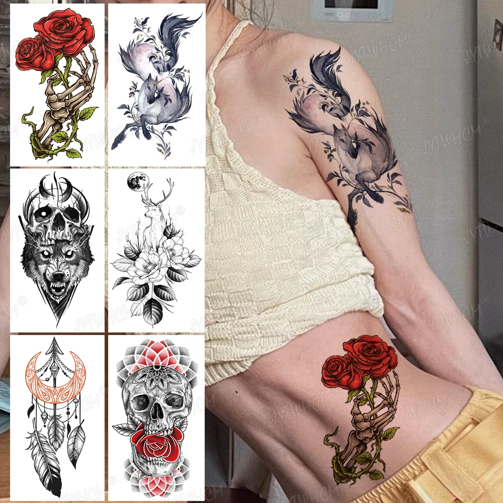 

Dragon Horse Snake Waterproof Temporary Tattoo Sticker Body Translations Back Sexy Back Purple Tatu Man Woman Glitter Stickes