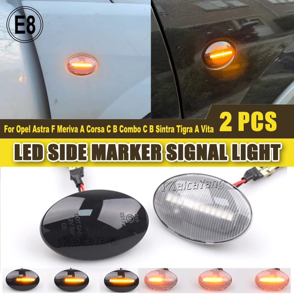 QKLsudua Luci Laterali LED Dinamiche Fumé Per Opel Insignia/Astra H/Zafira B/Corsa D E Chevrolet Cruze - Paio (SX+DX)