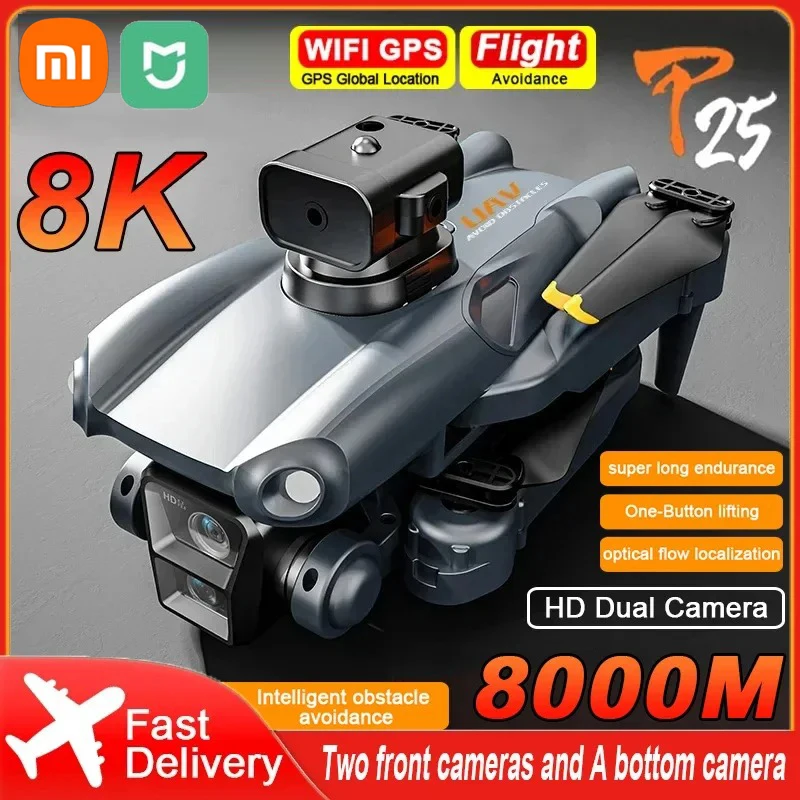 

XIAOMI MIJIA P25 Drone Triple Camera 8K HD Brushless GPS Professional Aerial Photography Obstacle Avoidance Aircraft Remote Toys