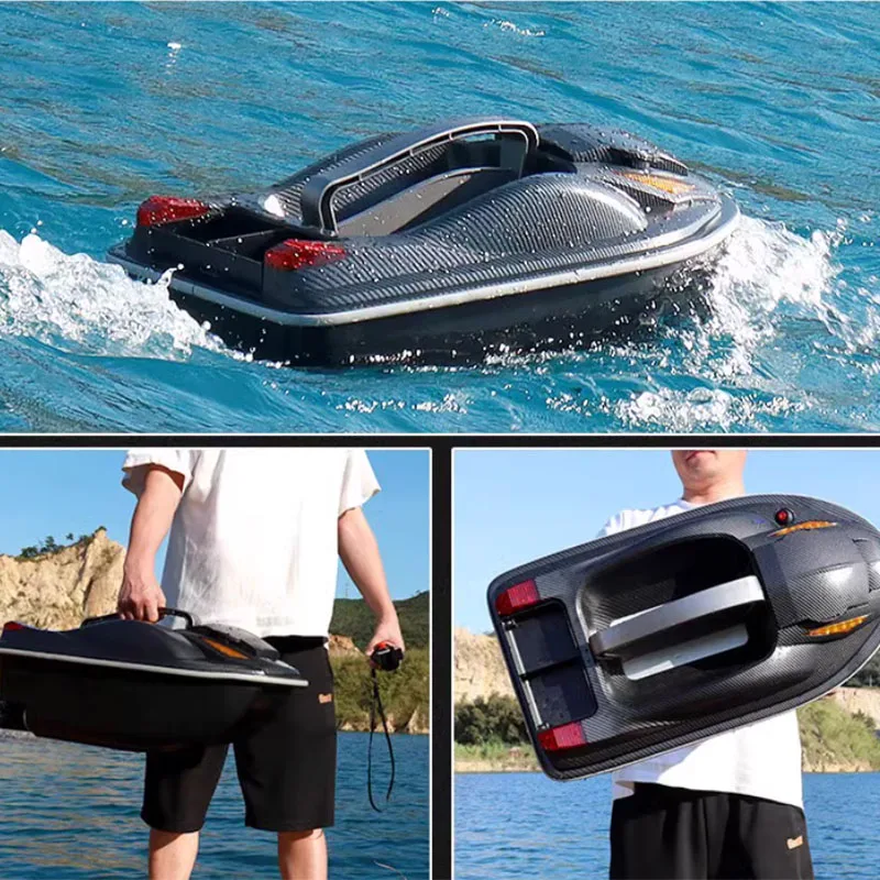 Hj817 Rc Boat 12v High-Power Nesting Boat Gps Positioning 500m Automatic Return Three Compartment Feeding And Net Pulling Boat 4