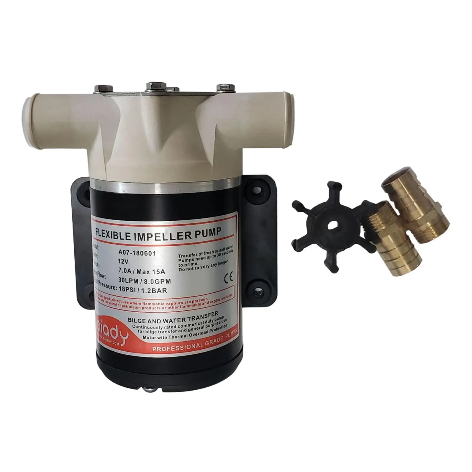 Self-Priming Dry Bilge Pump with On/Off Switch, 12V