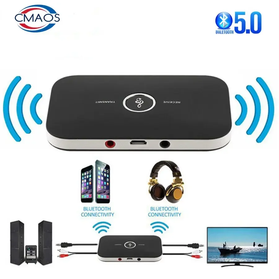 

Upgraded Bluetooth 5.0 Audio Transmitter Receiver RCA 3.5mm AUX Jack USB Dongle Music Wireless Adapter For Car PC TV Headphones