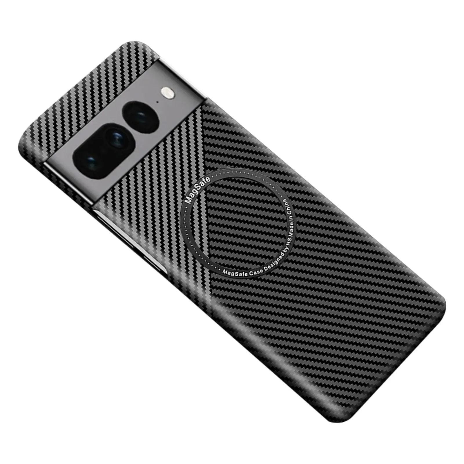 Luxury Carbon Fiber Texture Magnetic Ultra Slim Matte Case with MagSafe Ring Armor Cover