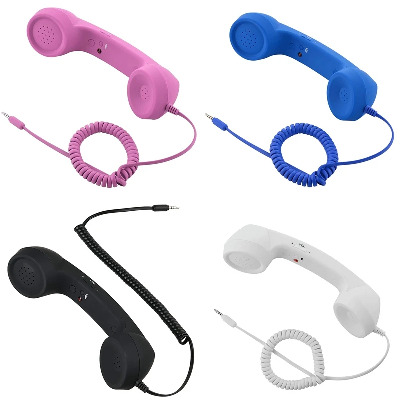 ABGZ-Retro Telephone Handset Receiver MIC For Cellphone, 3.5 Mm Socket