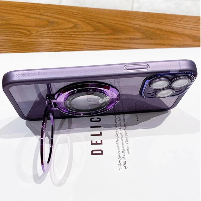 Magnetic Bracket Phone Case with Lanyard Strap and Shockproof Protection