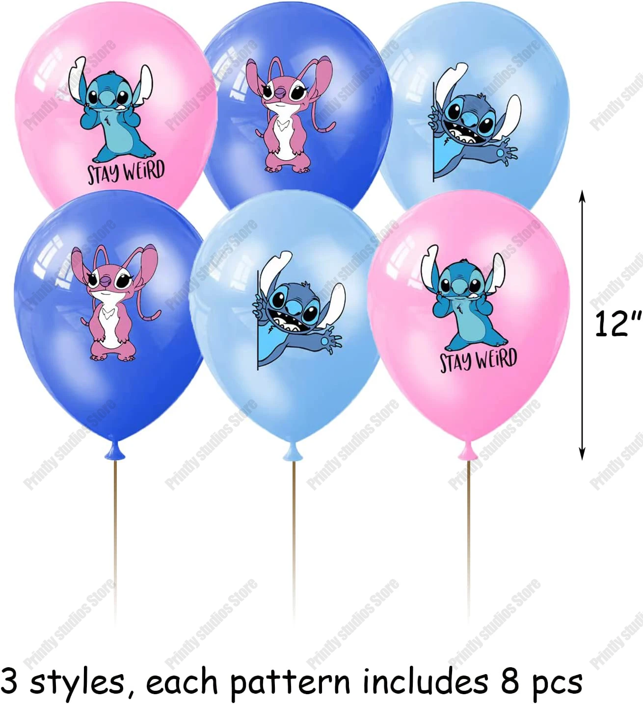 Latex Balloons 10PCS 12Inch Disney Lilo and Stitch Latex Balloon Set Globo Boy Girl's Birthday Party Baby Shower Party Decorations Kid Toys