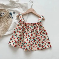 Ensemble de tenues d'été pour filles, vêtements décontractés pour enfants, jupe à bretelles fragmentées + short, vêtements pour bébés filles 6