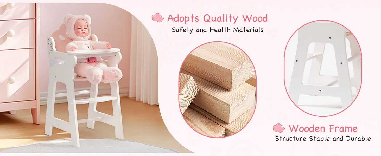 Wooden Doll High Chair