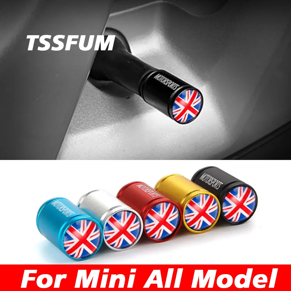 Union Jack Car Tire Wheel Rims Stem Air Valve Caps For Mini Cooper S
