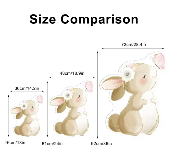Kt Board Bunny Rabbit Cutout Backdrop 12/18/24/36inch
