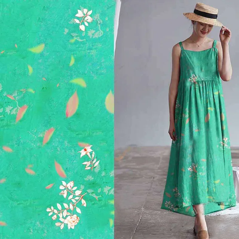 High Quality Natural Pure Ramie Linen Fabric Summer Thin Chinese Robe Dress Tissues DIY Sewing DIY