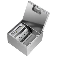 Prise de sol dissimulée ultra-mince en acier inoxydable 304, étanche et intégrée pour surfaces plates, prise ue 130mm X 130MM 4