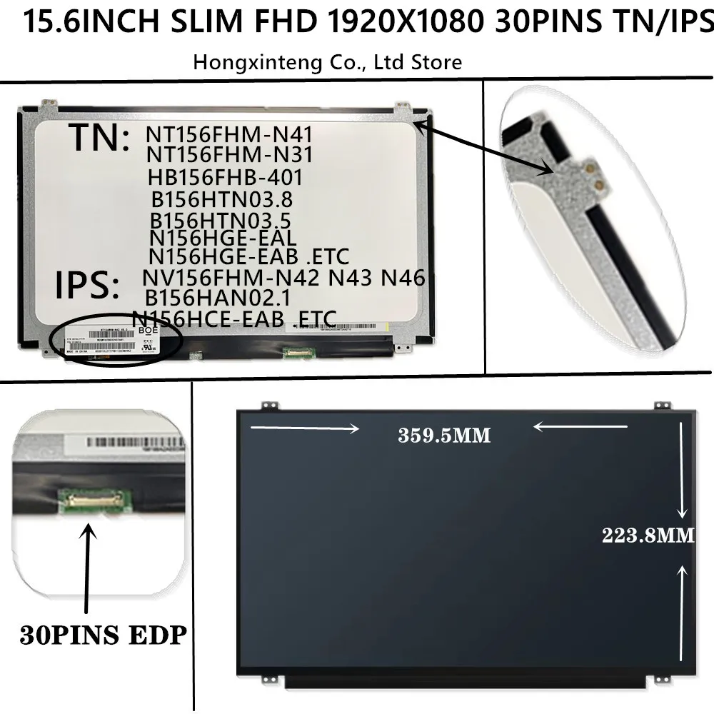 15.6 POLEGADAS SLIM NV156FHM-N42 1920X1080 FHD IPS