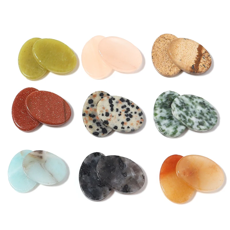 81Cts. Coppia di pietre preziose cabochon ovali abbinate in agata di pizzo pa