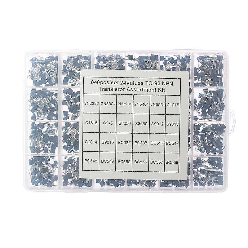 AUKENIEN BJT transistor transistors assortment kit 10 values 250pcs NPN PNP Power General transistors 2N222 2N2907 2N3904 2N3906 A1015 BC327 BC337 C1815 S8050 S 8550 TO-92