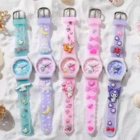 Hello Kitty Kuromi Melody Cinnamonroll Cartoon Anime Figures Student Wrist Watch Kids Watch Toys Boys Girls Birthday Party Gifts