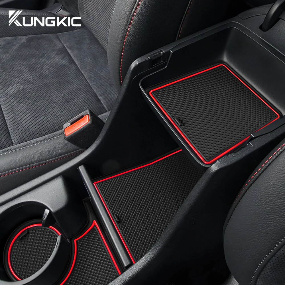 Ruiya Compatible With Hyundai Kona Electric 2020-2023 Car Rubber Mats Door Slot Mat, Kona EV Non-Slip Mats Armrest Cup Holder Mat Centre Console - View #11