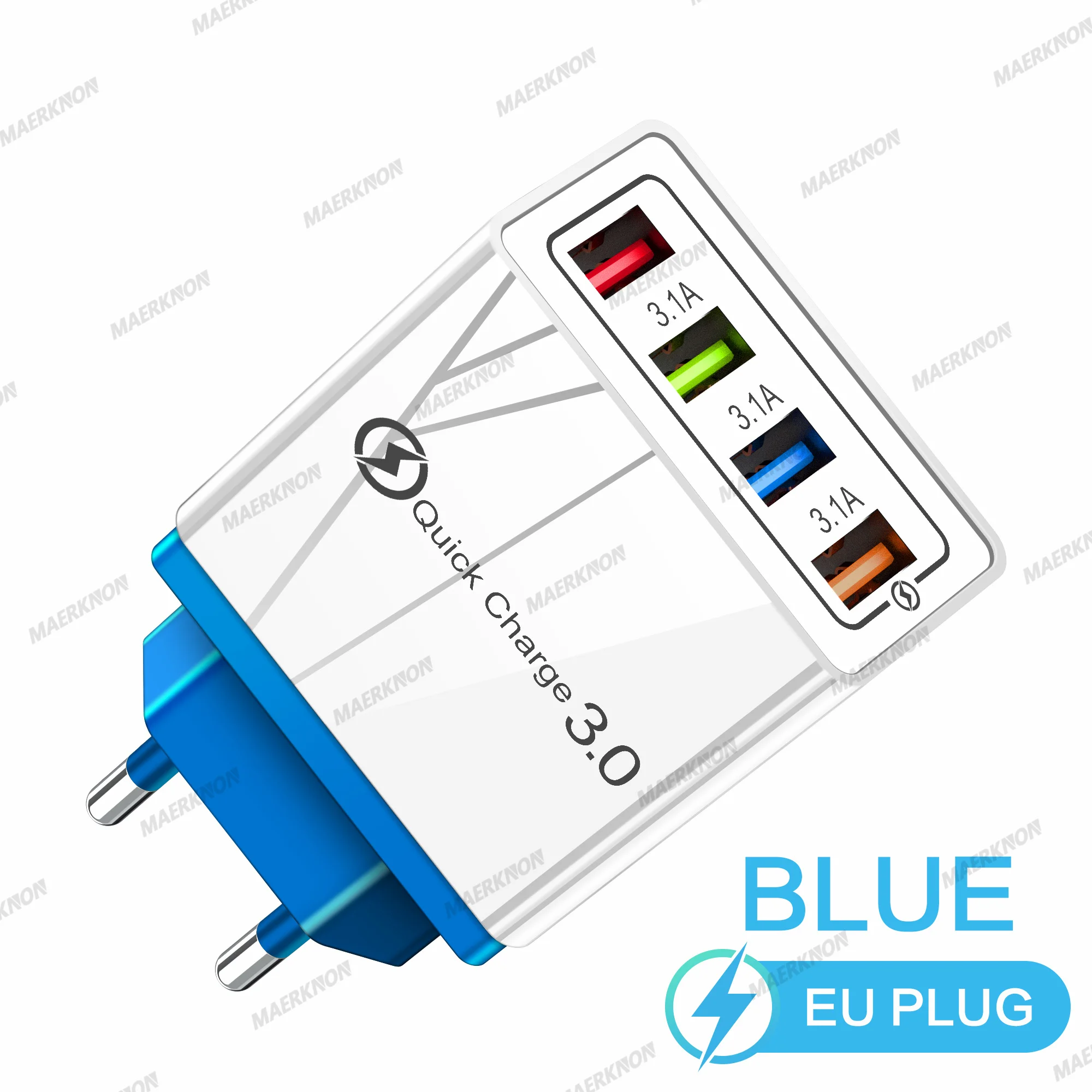 ตัวเลือกสินค้า อะแดปเตอร์ชาร์จ USB 4 พอร์ต ชาร์จเร็ว รองรับ Quick Charge 3.0