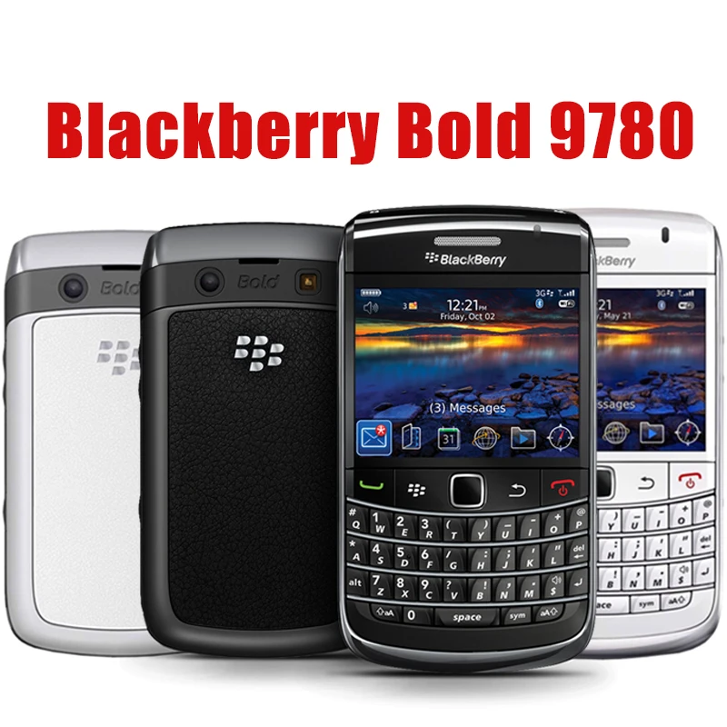 

Original Unlocked BlackBerry Bold 9780 3G Mobile 2.44'' 5MP WiFi Bluetooth GPS Smartphone QWERTY BlackBerry OS Bar Cell Phone